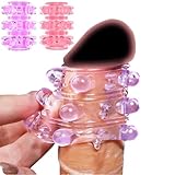 Penismanschetten, 2er Pack Penis Sleeve Wiederverwendbare Penishülle für Penisvergrößerung, kondome mit große noppen, Sexspielzeug für Männer, Penis Hülle Sex Toyset für Paar Set