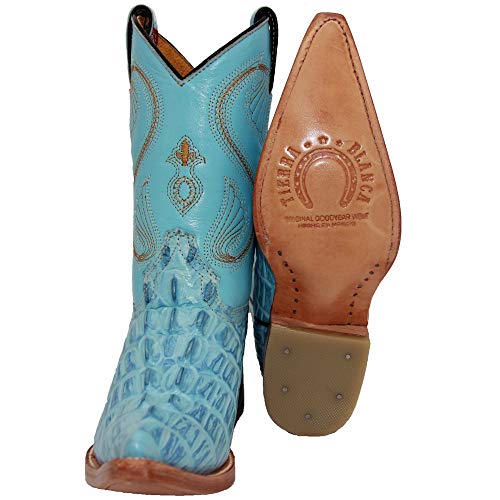 Kids Crocodile Alligator Print Western Cowboy Leather Boots Toddler Little Kid2