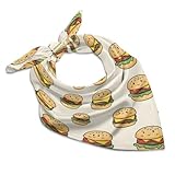 TZTTZT Cute Cheeseburger Print Bandanas for Women Men, Silk Bandana Headband Handkerchiefs Face Mask Head Scarf Hair Bandana 18"x18"