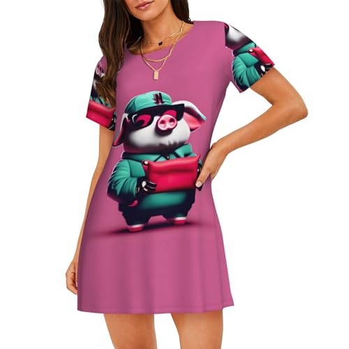 Chemise de nuit légère contre la chaleur nocturne pyjama cochon doux