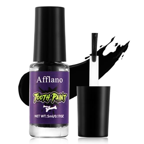 Black Tooth Paint Temporary Black Teeth Paint | Quick Dry Realistic & Safe Perfect for black Out Tooth Rotten Decayed Missing Teeth SFX Makeup for Halloween Zombie/Demon Costume/Cosplay & Theater