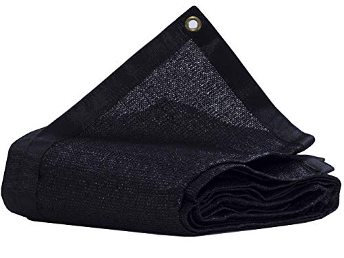 reshare 90% Voile pour Serres Filet d'Ombrage Coupe-Vent Voiles d'ombrage avec Oeillets - Noir 1.8m x 3.6m (6ft x 12ft) Cover