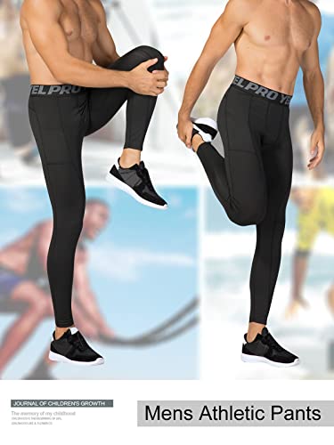 1/3 Pack Mens Compression Pants Running Tights Athletic Sports Baselayer Pockets Basketball Active Tights2