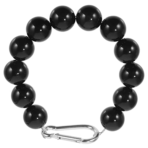 Yardwe Chaîne De Fixation pour Mât De Drapeau Résistante Au Vent Noire avec Perles pour Fixation De Drapeau Robuste pour Porche Et Jardin