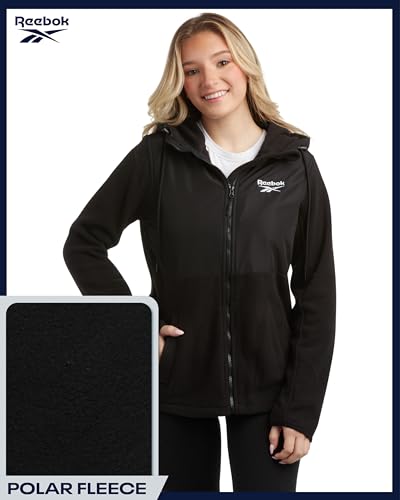 Reebok Womens Jacket - Lightweight Casual Outerwear and Super Soft Polar Fleece Lined Zip Up Hooded Winter Jackets for Women4