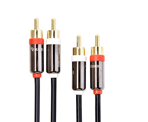 Image of BlueRigger RCA Stereo Cable /Cord (15 ft /feet Dual 2 x RCA Male to 2 x RCA Male Audio Cable, Digital & Analogue, Double-Shielded, Series) Supports (Amplifiers, AV Receivers, Hi-Fi)