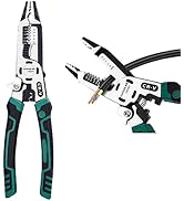 groword 10-in-1 Wire Stripper Tool,Wire Strippers,Cable Cutters,CR-V Multifunctional Plier with W...