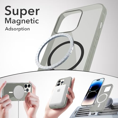 Image of Jkobi Lifetime Anti-Yellow MagSafe Compatible Clear Back Cover Case for Apple iPhone 14 Pro (Sleek Hard Crystal | Shockproof and Camera Protection)