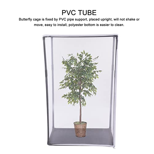 Schmetterling Lebensraum Käfig Bausatz, Outdoor Insekten Netzkäfig mit großem Platzangebot und Reißverschluss Schutz, Faltbarer Netzkäfig Bausatz mit PVC Rohrhalterung für Insekten Pflanzen