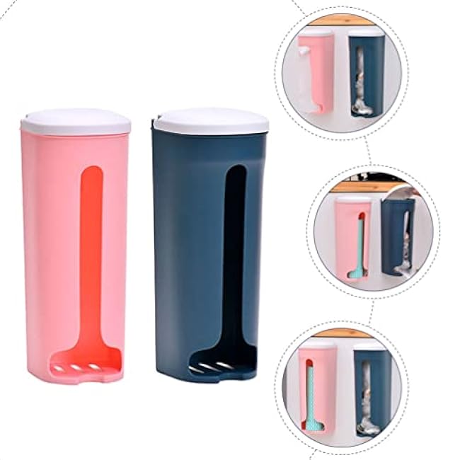 Hemoton 2pcs Grocery Storage Bag Holder Pocket Wall Trash Shopping Bag Holder Dispenser Storage Box Pocket Protector