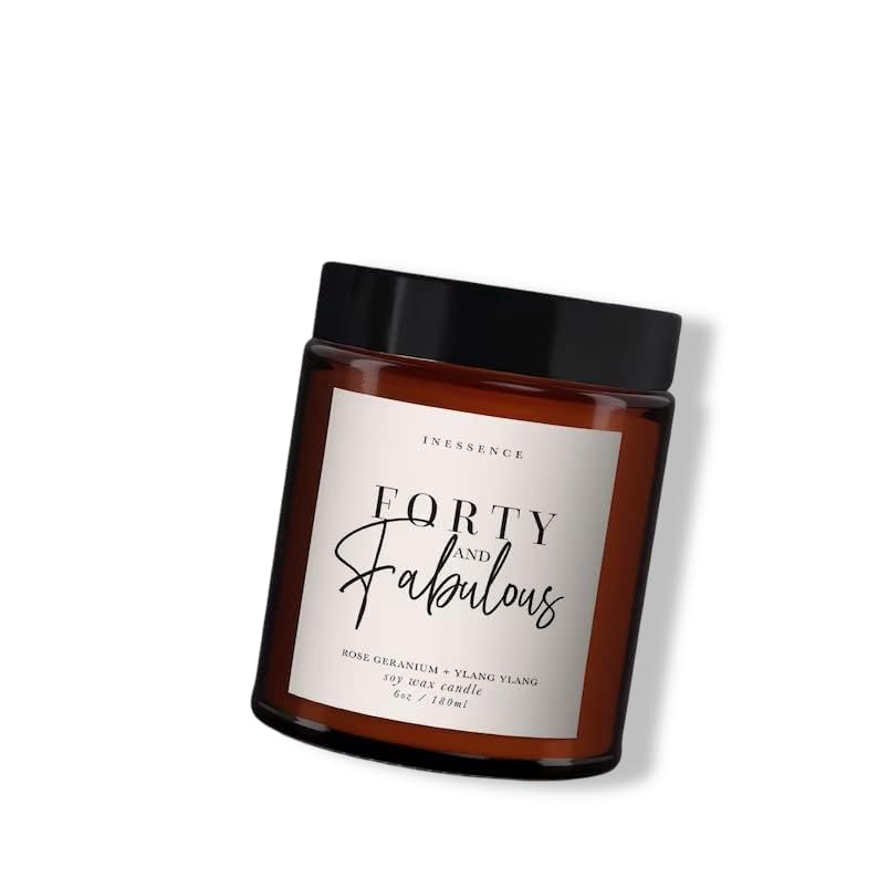 Forty and Fabulous Pure Essential Oil Candle, 40th Birthday Gift, Friend, Essential Oil, Soy Wax, Message Candle, Unique Gift