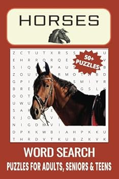 Paperback Horses Word Search Puzzle Book: Easy-to-Read Puzzles Featuring Horse Breeds, Horse Care, and Equestrian Fun. Book