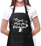 Moanlor Art Funny Aprons for Women with Pockets for Baking Cooking,Cute Mother's Day Gifts Birthday Christmas Gift for Mom Wife Friends Sister-Black