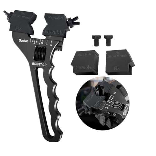 BRIFITOR AN Fittings Wrench 3AN-16AN Adjustable AN Wrench With 2 Styles Non-Marring Protective Clamps to Prevent AN Hose End Fittings From Scratches & Enchance Gripping，Black