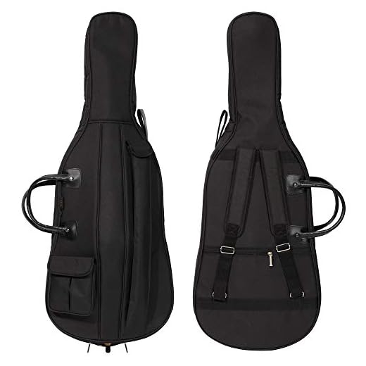 MI&VI CB-5001 Cello Soft Case Travel Gig Bag (1/4 Size) With Multiple Pockets and Adjustable Backpack Straps | 12mm Thick Padding | Waterproof | Non-Abrasive Lining - MIVI Music