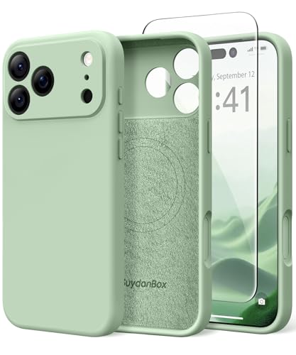 Image of Magnetic for iPhone 17 Pro Max Case, Compatible with MagSafe, [Full Camera Protection][Screen Protector] Silicone Shockproof Protective Phone Case for iPhone 17 Pro Max 6.9 inch, Light Cyan