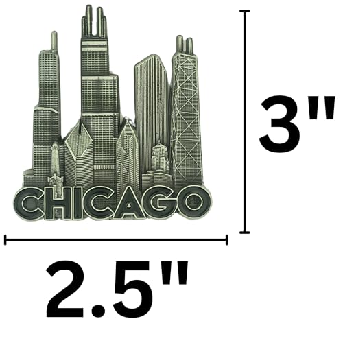 Imán Decorativo Chicago Skyscraper 3 x 2.5 pulgadas miniatura 2