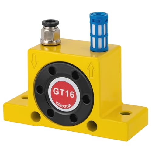 CheriMuMu GT16 Pneumatic Air Turbine Vibrator, High Speed Pneumatic Air Rotary Vibrator, Industrial Pneumatic System Components Turbine Vibrators with Muffler, Noiseless Industrial Vibrator