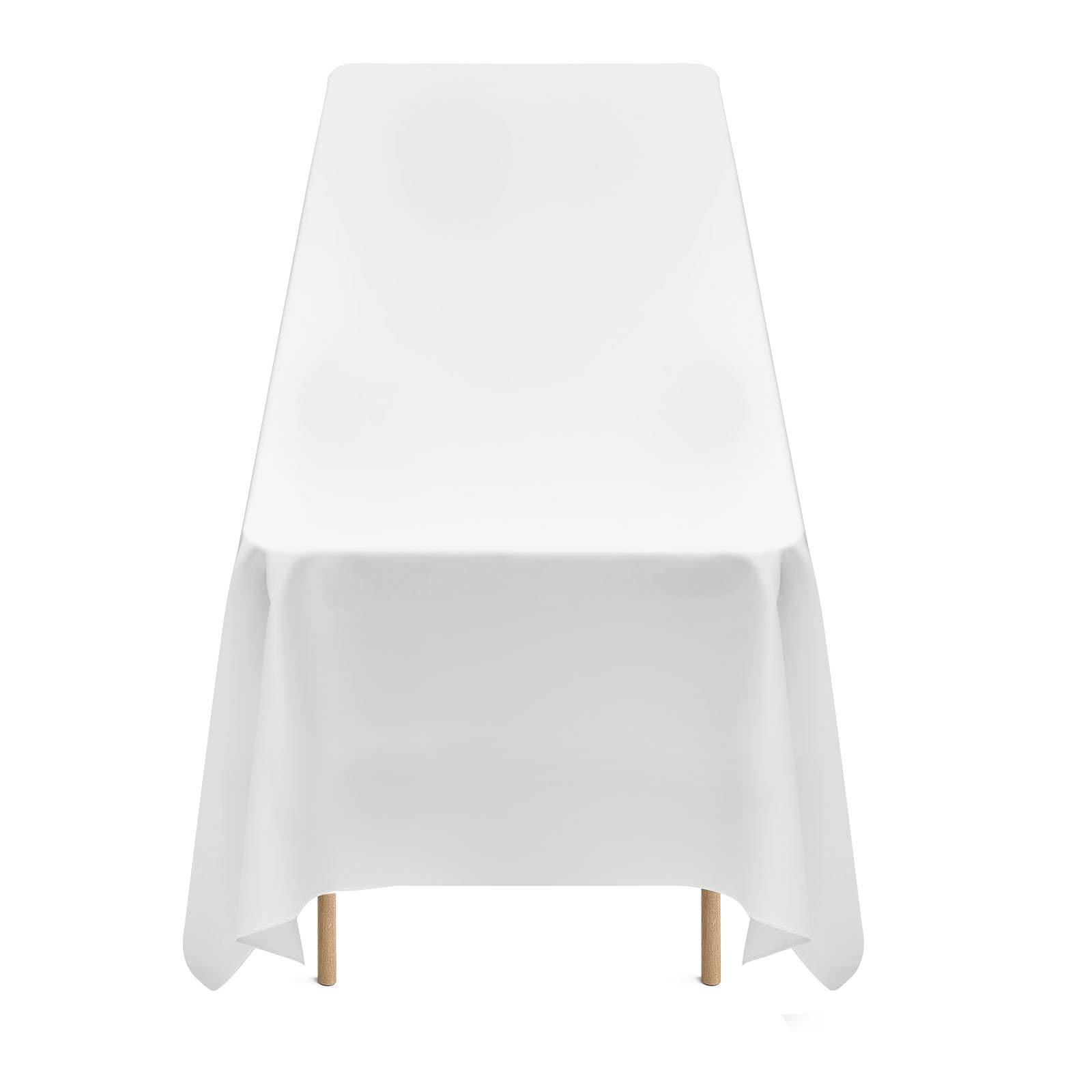VEVOR Nappe rectangulaire Blanche, 2286 x 3353 mm, Couverture de Table en Polyester Infroissable, Lot de 6, résistante à la déchirure et l'effilochage, Lavable en Machine, pour Mariage, fête, Banquet