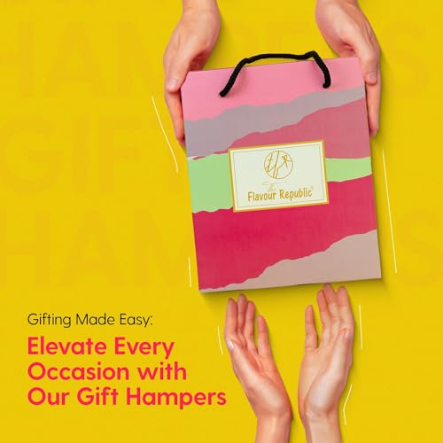 Image of The Flavour Republic Premium Diwali Celebration Snack Hamper | Bhai Dooj Gift Box with Assorted Cookies, Herb Garlic Crostini, Brownie Thins & Mukhwas Paan Shots | Healthy Gourmet Snacks for Birthdays, Anniversaries, Corporate & Family Gifting