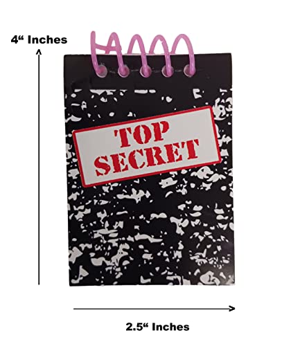 Image of Dondor TOP SECRET' Spiral Note Pads Party Favors (24 Pads Included)