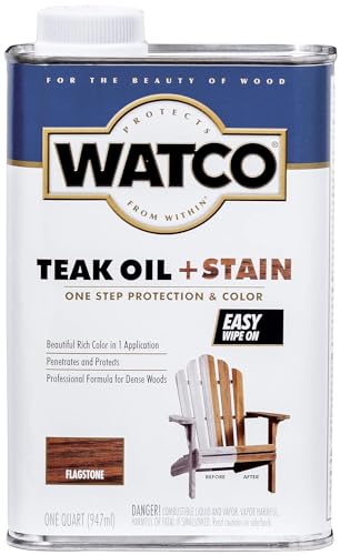 Watco 348758 Teak Oil + Stain, Quart, Flagstone