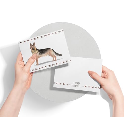 Image of Twigs Paper German Shepherd Thank You Cards, 12 Dog Stationery Note Cards