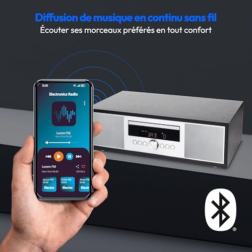 MEDION P64145 Système Audio Tout-en-Un (Dab+, CD, MP3, Radio FM PLL, USB, système Compact, Design élégant, Fonction réveil, Mise en Veille Automatique) Noir-argenté - Les Beatles, Paul McCartney, John Lennon, RIngo Starr, George Harrison MEDION P64145 Système Audio Tout-en-Un (Dab+, CD, MP3, Radio FM PLL, USB, système Compact, Design élégant, Fonction réveil, Mise en Veille Automatique) Noir-argenté – Image 5