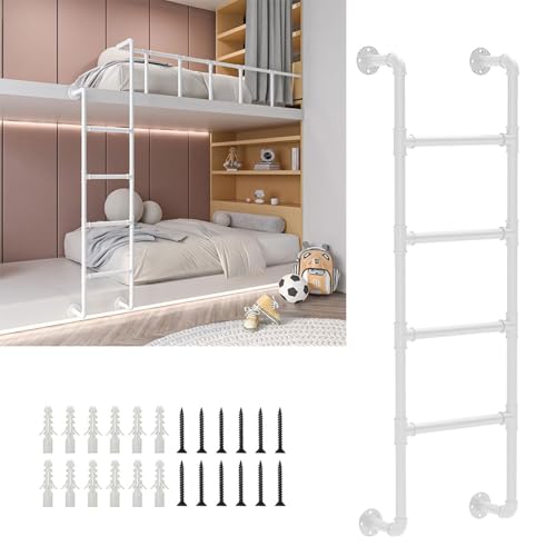Échelle de lit superposé blanche industrielle en fer de 1m à 300cm avec kit complet - 2