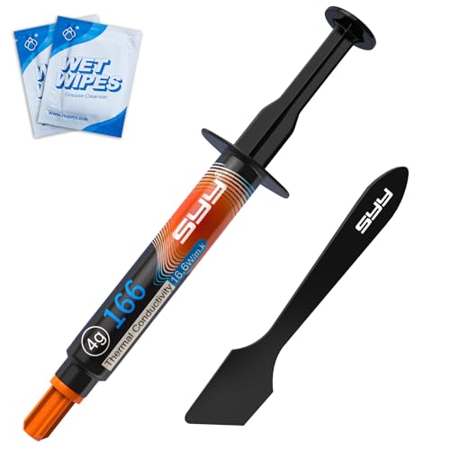 SYY Wärmeleitpaste mit Toolkit Neues Upgrade einfach anzuwenden CPU Wärmeleitpaste, Kühlpaste für IC/Prozessor/CPU/Kühler, Hochleistung auf Kohlenstoffbasis (4G)