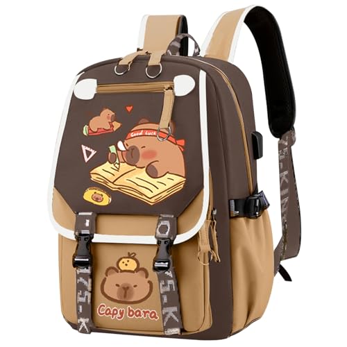 Sac à dos scolaire capybara décontracté pour les trajets à l'école