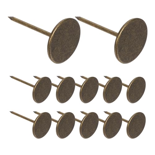 Clous Tapissier Bronze Tête Plate : Lot de 100 Clous à Longue Pointe pour Restauration de Meuble DIY