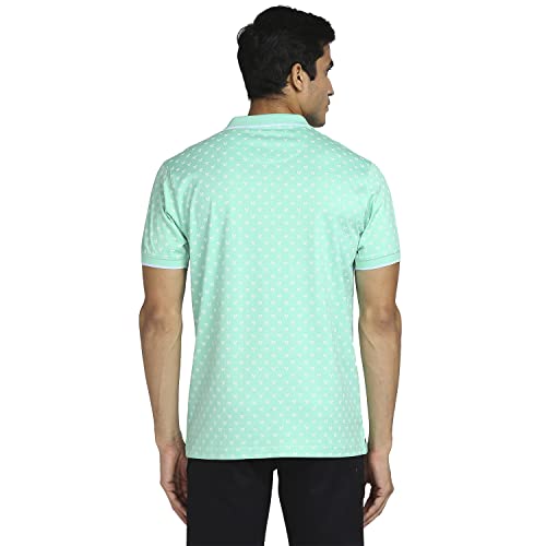 Image of Colorplus Men's Pure Cotton Print Pattern Tailored Fit Polo Neck Half Sleeve Casual T-Shirt