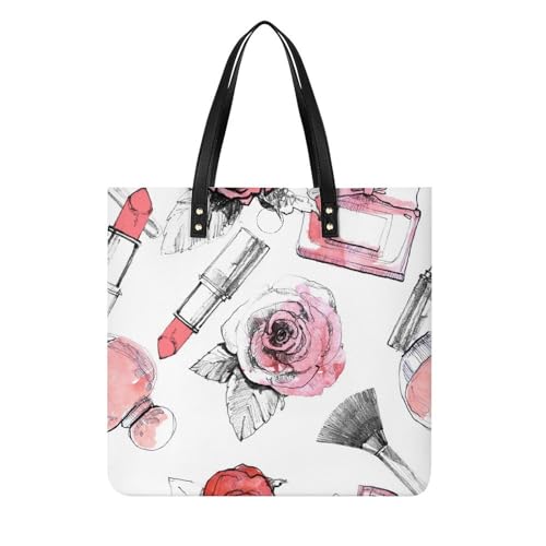 Sac à main fleurs rouge à lèvres femme : le cabas spacieux qui range tout