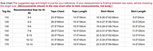 Oyolan Kids Girls Cheerleading Uniform Outfit Tops With Pleated Skirt Socks Set Cheer Leader Cosplay Dance Costume Yellow&Blue 7-8 Years #TOP6