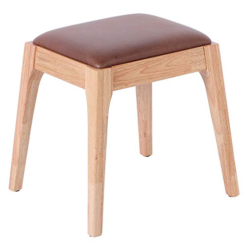 AYNEFY Sgabello per Pianoforte, Sgabello da Trucco in Quercia con Sgabello da Toeletta Imbottito per Camera da Letto Sgabello per Pianoforte che Sopporta 100 kg 42.5 x 36 x 41cm
