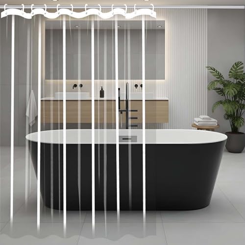 Rideau douche 190x190 anti moisissure transparent haute densité