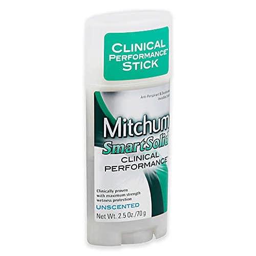 Mitchum Smart Solid Clinical Performance, Unscented, 2.5-Ounce (Pack of 4)