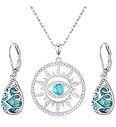BDL Genuine Turquoise Jewelry for Women, Sterling Silver Earrings and Necklaces for Women, Leverb...
