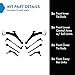 TRQ Front Steering & Suspension Kit Control Arm with Ball Joint Sway Bar Stabilizer Link Tie Rod Compatible with 2017-2022 Cadillac XT5 GMC Acadia