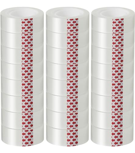 Image of 24 Rolls Transparent Tape Refills, Clear Tape Dispenser Refill Rolls, Glossy Gift Wrap Tapes for Office, School, Home, 3 /4 x 800 Inches