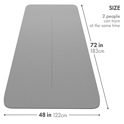 FrenzyBird 6’x4’ Large Yoga Mat ¼” w/2 Bundling Ribbons - Image 3