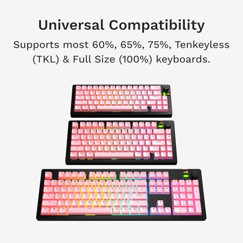 Image of GLORIOUS Gaming - GPBT Basics (PBT Keycaps), Potion Pink, No Fade Dye-Sublimated, for Custom Mechanical Keyboards, Fits 100%, 75% 65% 60%, Fits ANSI & ISO, Supports Windows & macOS - English (US)