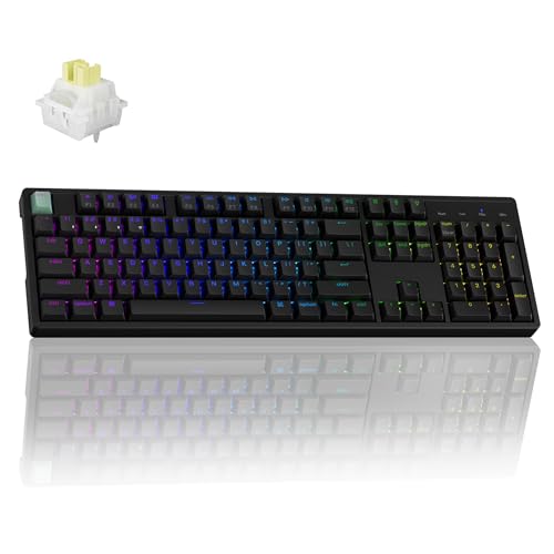 Image of Keychron K10 HE Wireless Hall Effect Keyboard, Full-Size, Rapid Trigger, Adjustable Actuation, 2.4GHz /Bluetooth /Wired, RGB Backlit, Lime Silent Banana Magnetic Switch, for Mac /Windows /Linux