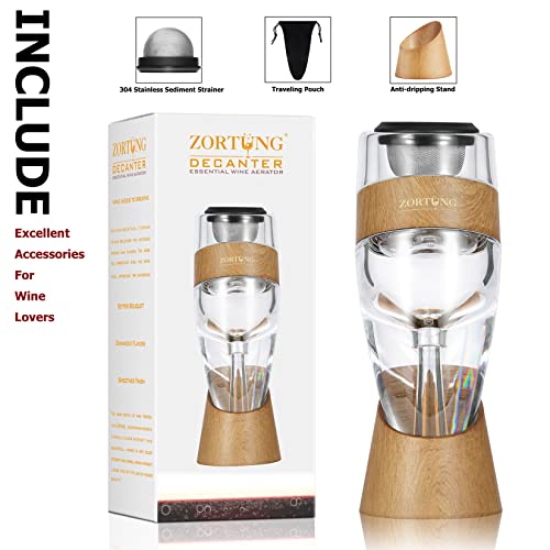 Wine Aerator Decanter Pourer with Strainer for Sediment Stand Travel Bag Diffuser Airarator Filter Aireators Pour Airrater for Red and White Wine Christmas Idea Gifts