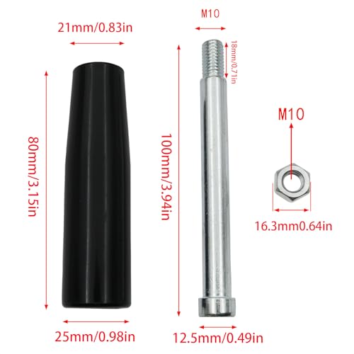 Image of 2 PCS Revolving Hand Knob M10 Lathe Crank Knob Thread Handle for Marine Trailer Jack Woodworking Machinery Cutting Machine Tailstock Table Saw Tailstock Mechanical Parts Length 80 mm