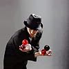 DSJUGGLING Solid Black Acrylic Contact Juggling Ball - 75mm - 3 inch