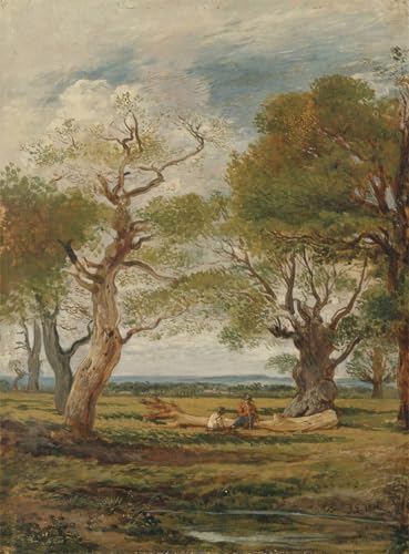 Décoration murale chambre tableau moderne paysage Linnell toile contre murs vides