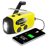 Upgraded Version RunningSnail Emergency Hand Crank Self Powered AM/FM NOAA Solar Weather Radio with LED Flashlight, Emergency Power Bank for iPhone/Smartphone (088Y)