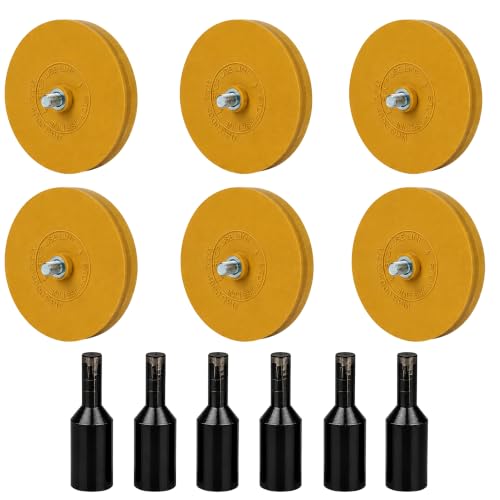 Image of ABN Rubber Eraser Wheel 4in Pad & Adapter 6-Pack - Pinstripe, Adhesive Remover, Vinyl Decal, Graphics Removal Tool